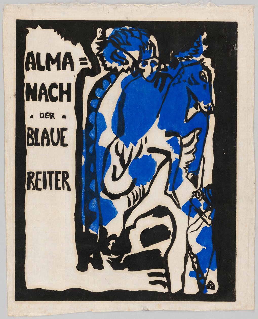 Puupiirros almanakkaan "Der Blaue Reiter" tekijältä Wassily Kandinsky