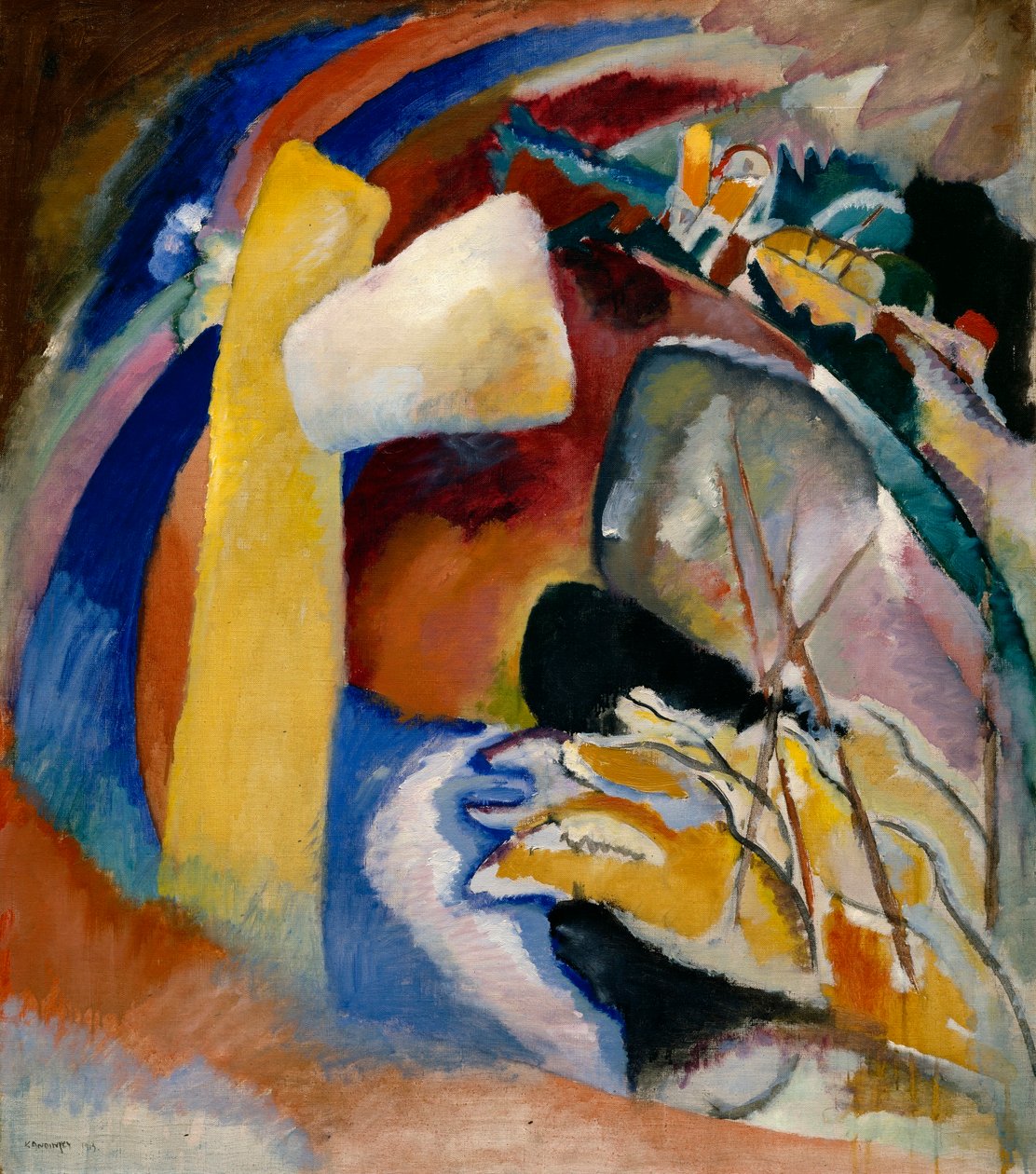 Kandinsky - Tutkimus valkoisen muodon maalausta varten, 1913 tekijältä Wassily Kandinsky