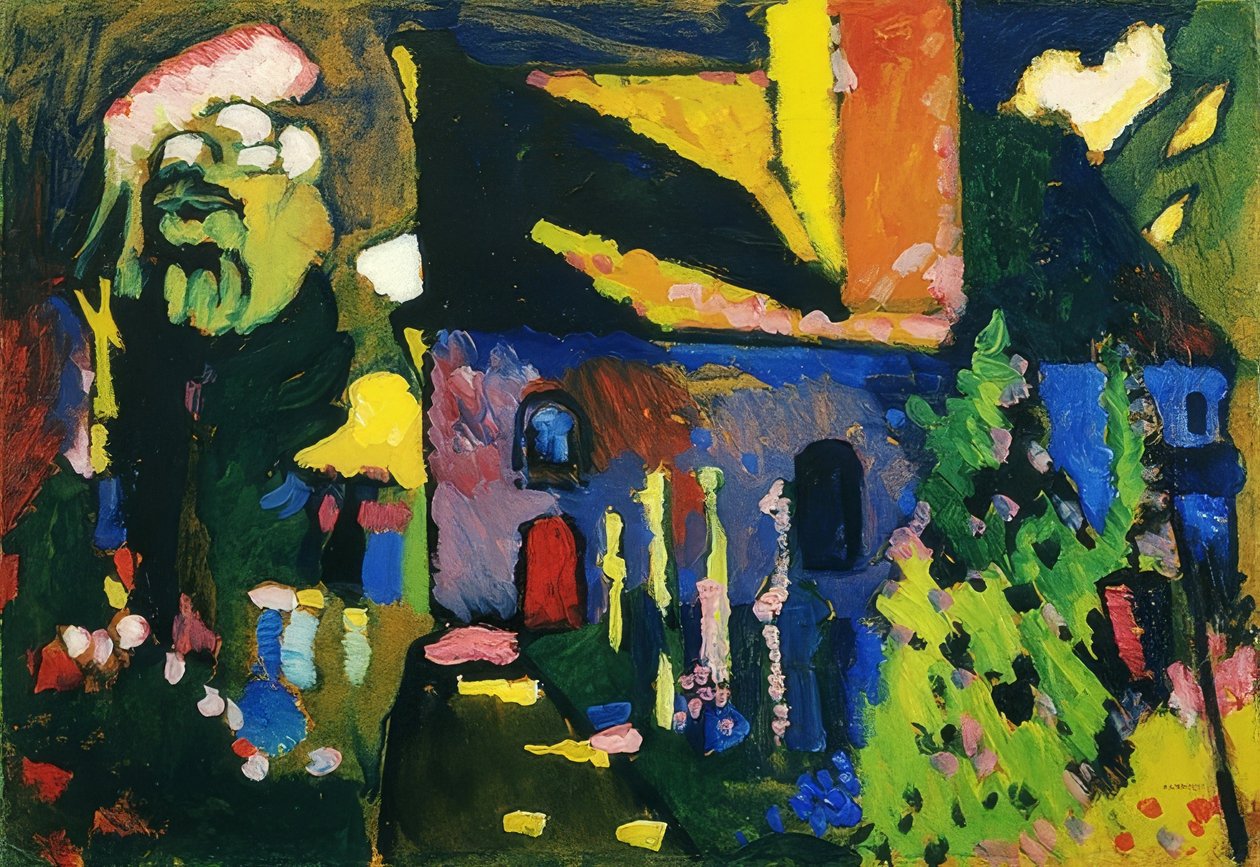 Kirkko Murnaussa. 1909 tekijältä Wassily Kandinsky
