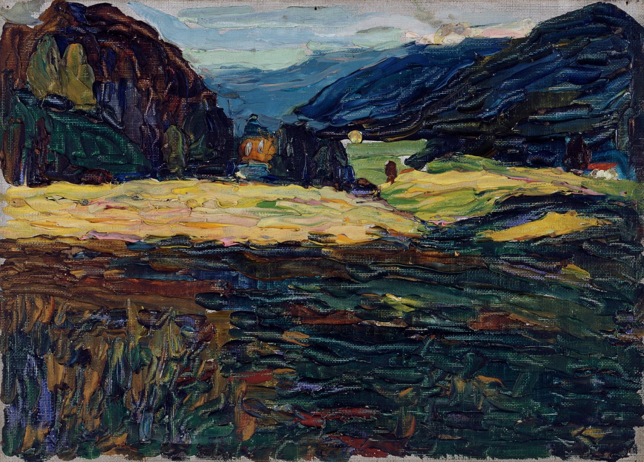 Kochel - maisema ja pieni linna tekijältä Wassily Kandinsky