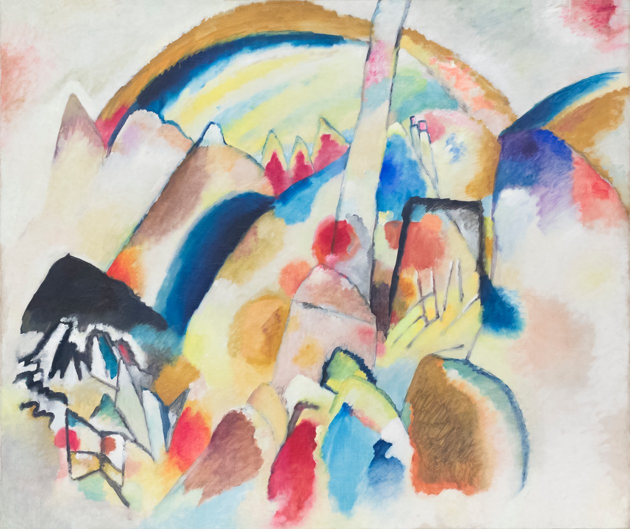 Maisema punaisilla täplillä, nro 2 tekijältä Wassily Kandinsky