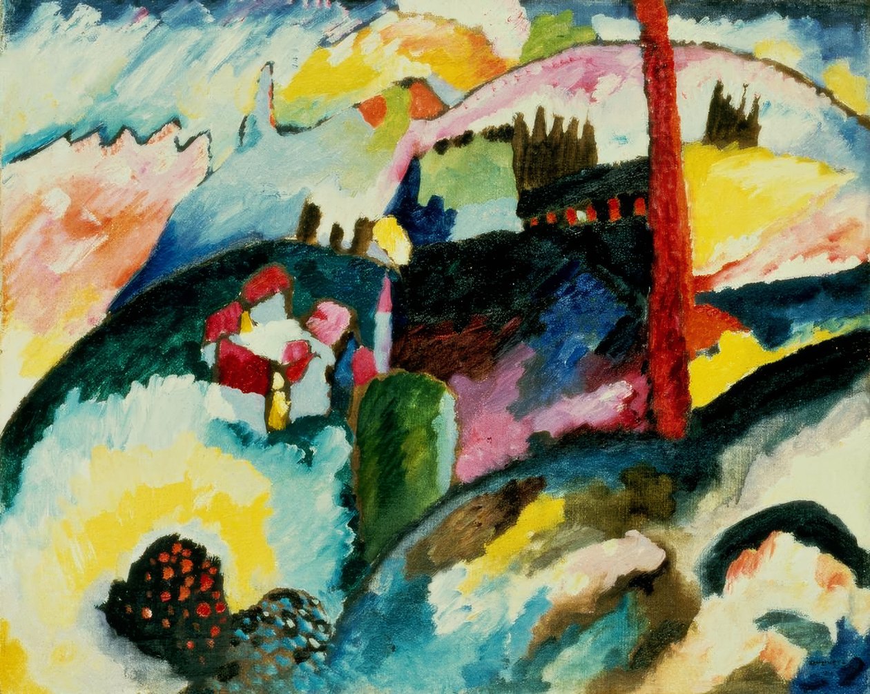 Maisema tehdaspiipulla tekijältä Wassily Kandinsky