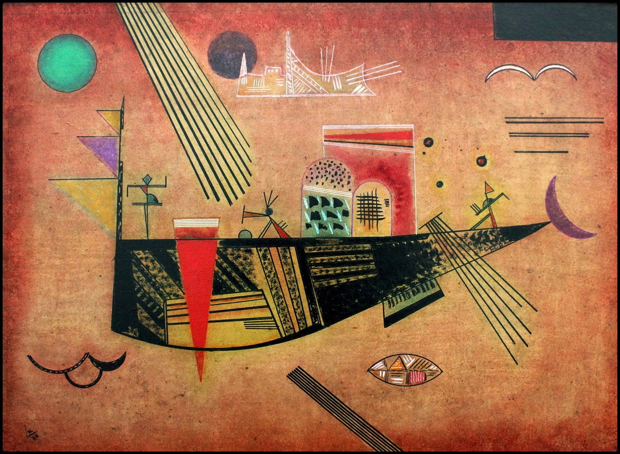 ""Launisch"" (hupaisa) Vassily Kandinskyn (tai Wassily Kandinski tai Kandinskij) maalaus tekijältä Wassily Kandinsky