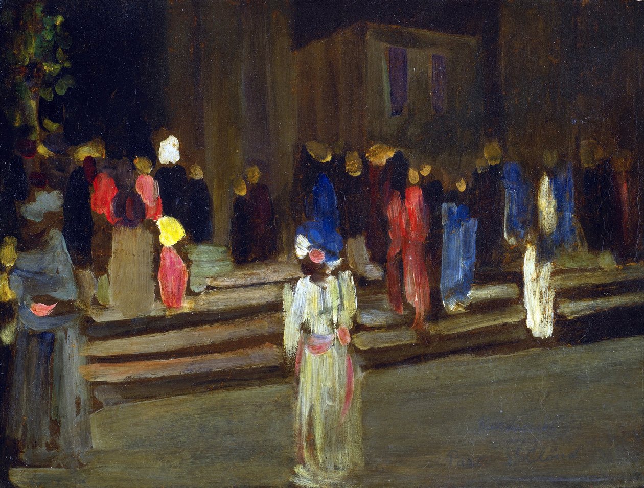 ""Le parc de saint Cloud, pääruoka"" (Saint-Cloudin puisto, sisäänkäynti) Wassily Kandinskyn (tai Wassily Kandinski tai Kandinskij) maalaus tekijältä Wassily Kandinsky