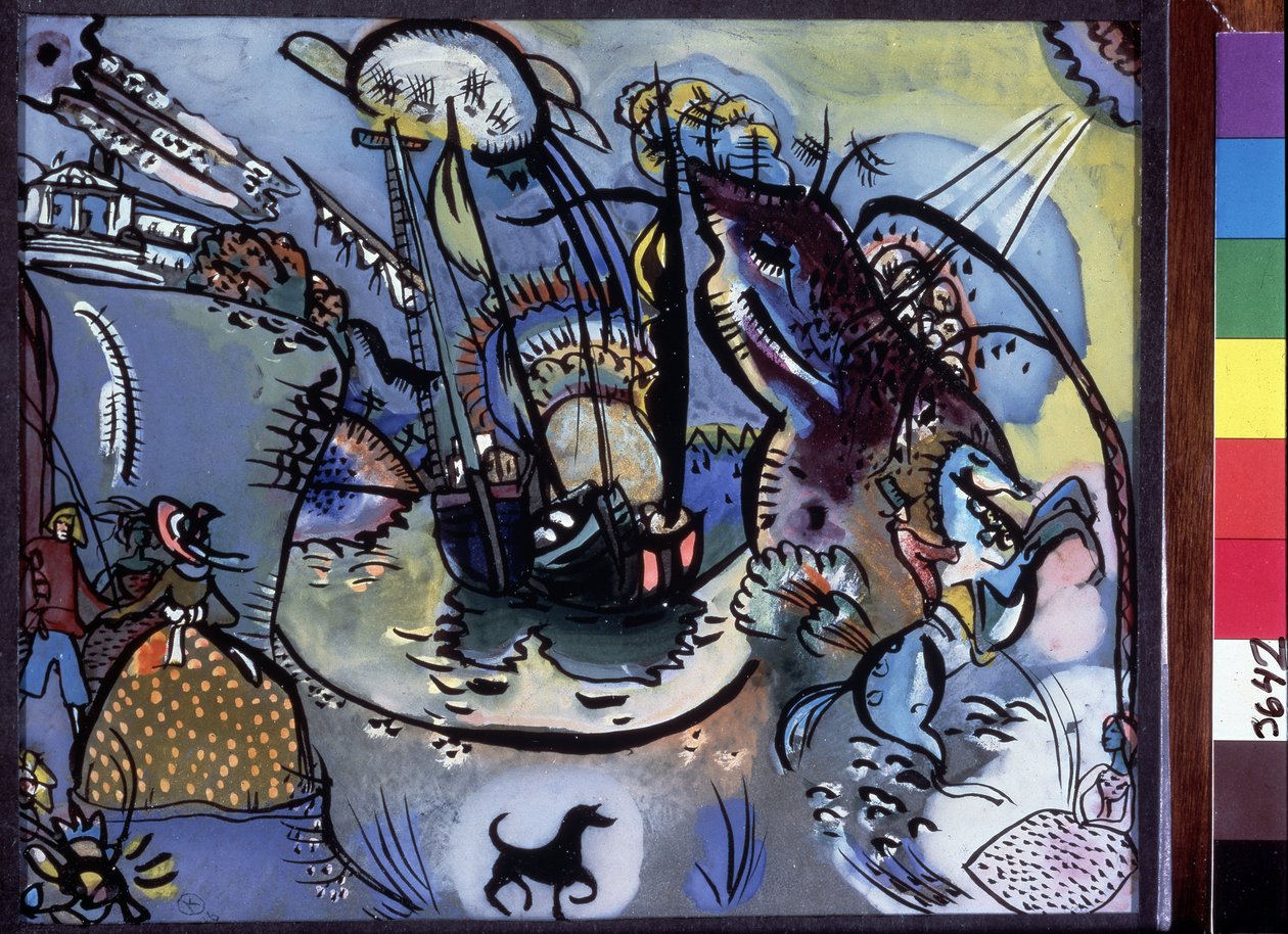 ""Satama"" maalaus Vassily Kandinsky (tai Wassily Kandinsky tai Kandinskyj tekijältä Wassily Kandinsky