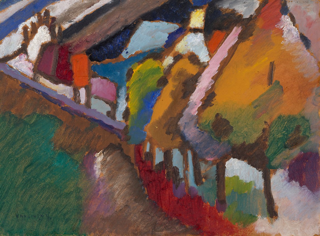 Murnau – linna ja kirkko tekijältä Wassily Kandinsky