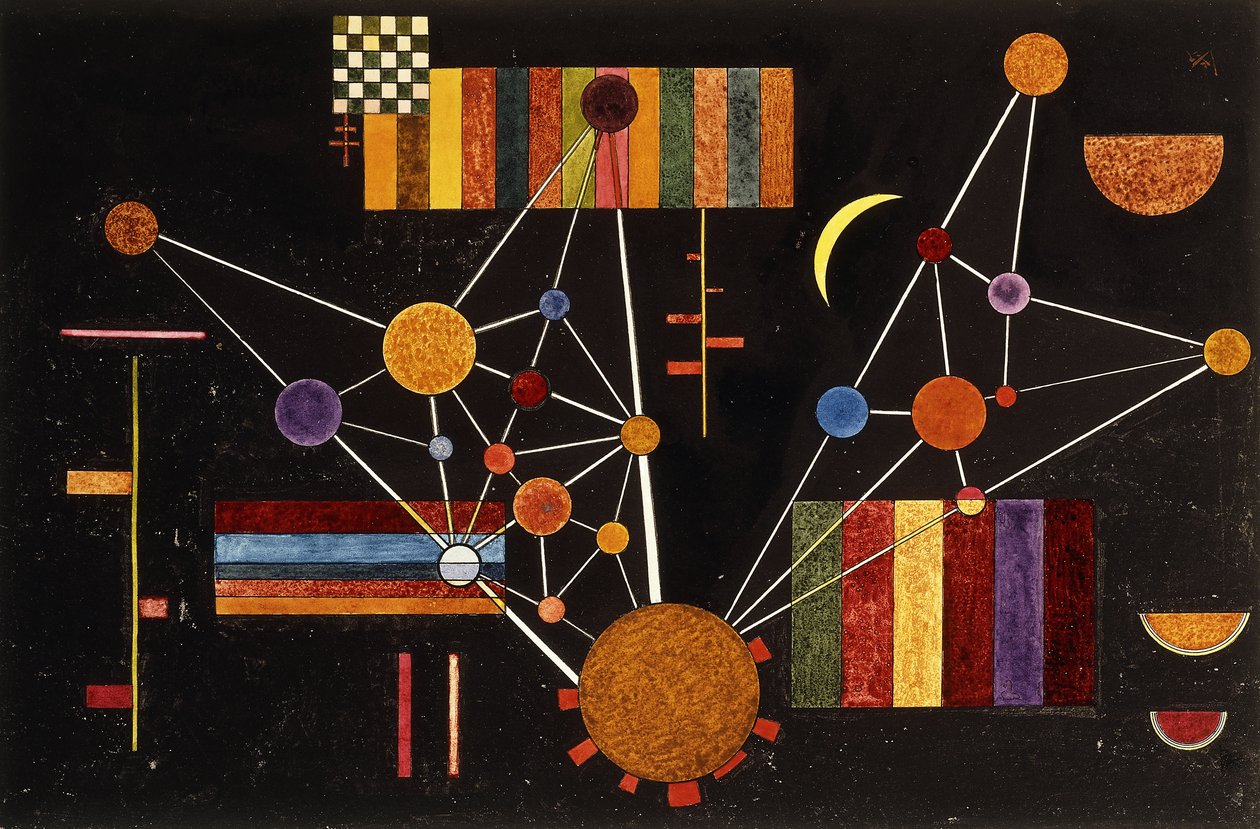 Verkko nähtynä ylhäältä, nro 231; Punos ylhäältä, ei. 231 tekijältä Wassily Kandinsky