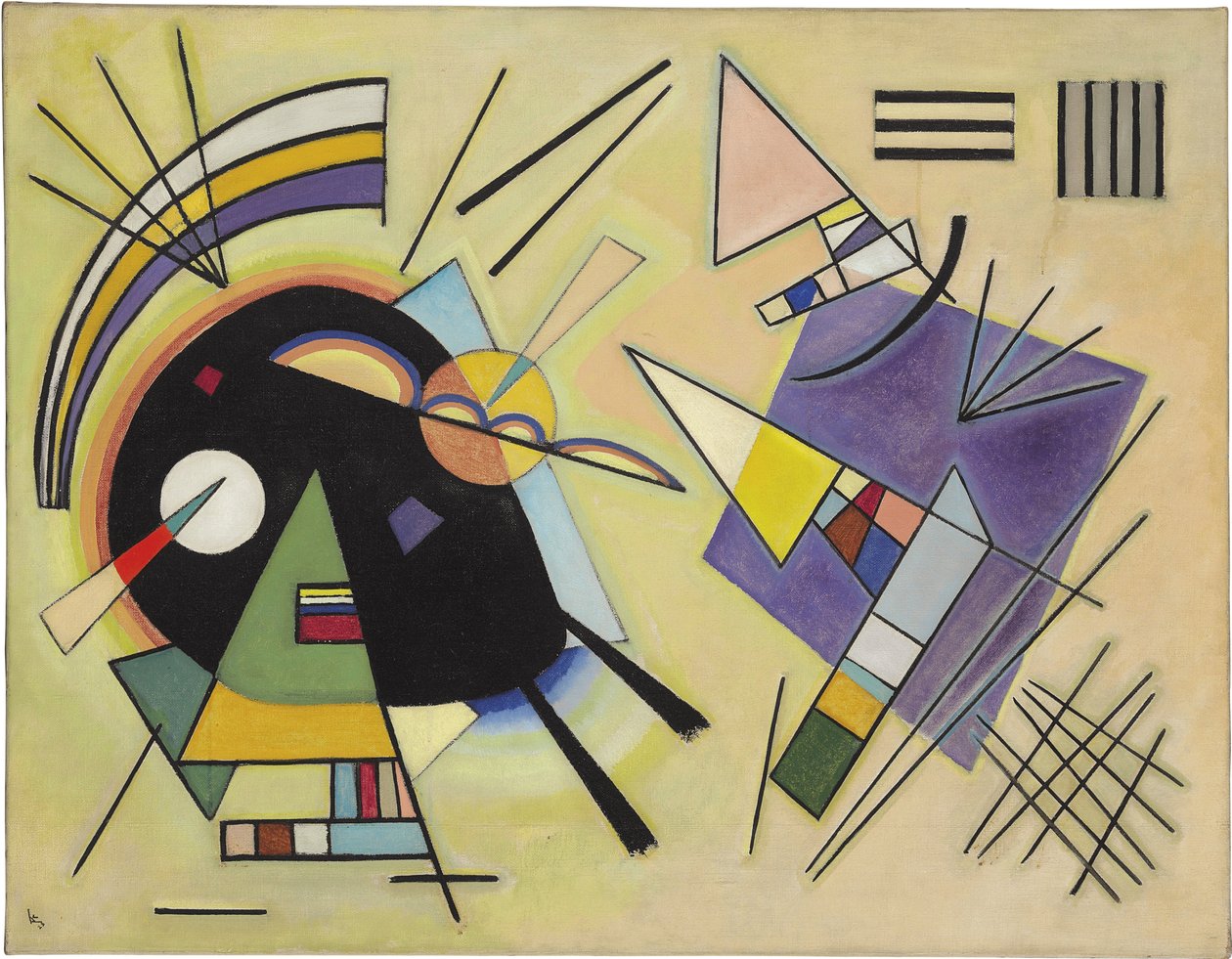 ""Musta ja violetti""Maalaus Vassily Kandinsky (tai Wassily Kandinski tai Kandinskij tekijältä Wassily Kandinsky