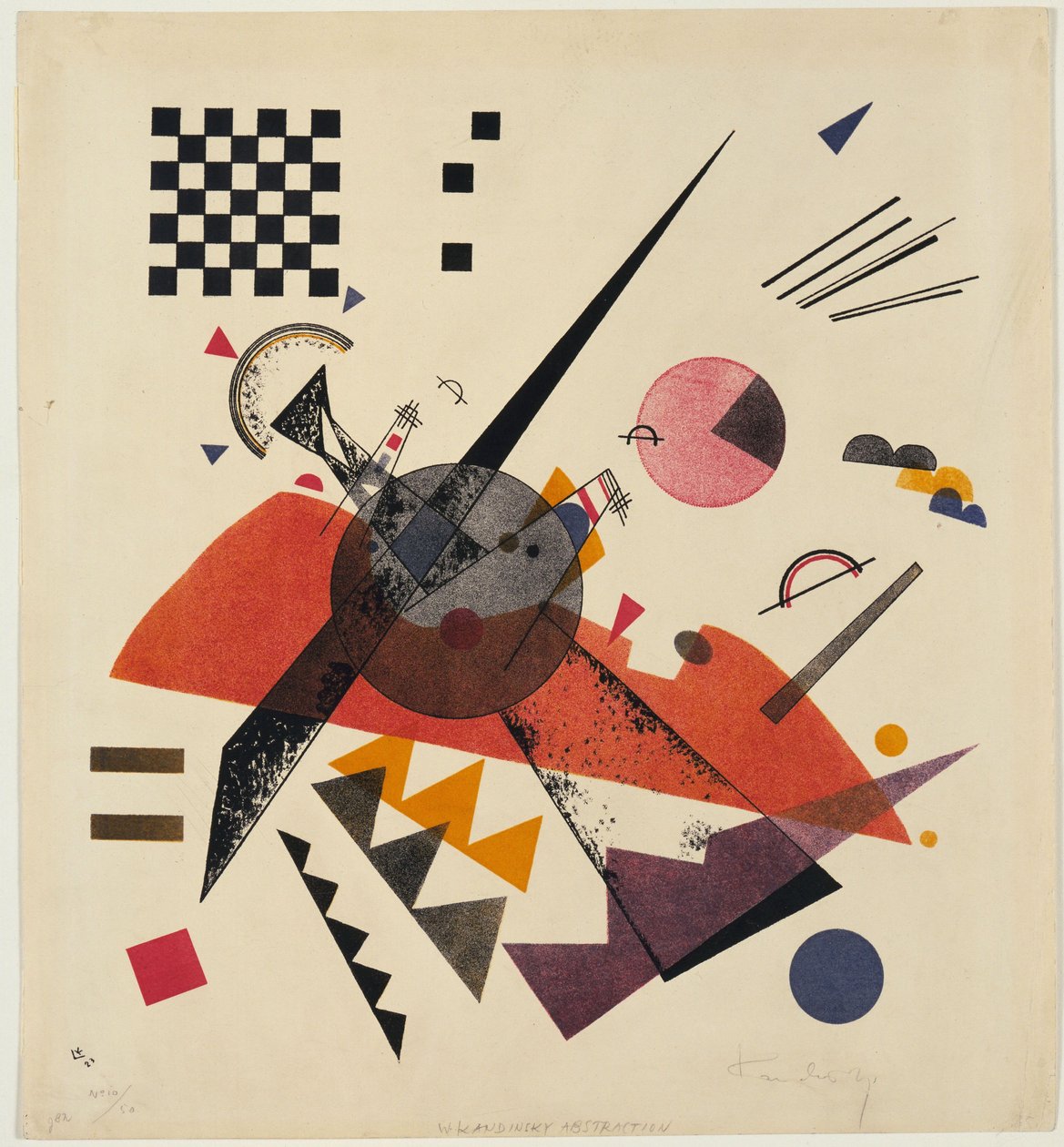 ""Oranssi"" Litografia Vassily Kandinsky (tai Wassily Kandinsky tai Kandinskyj tekijältä Wassily Kandinsky