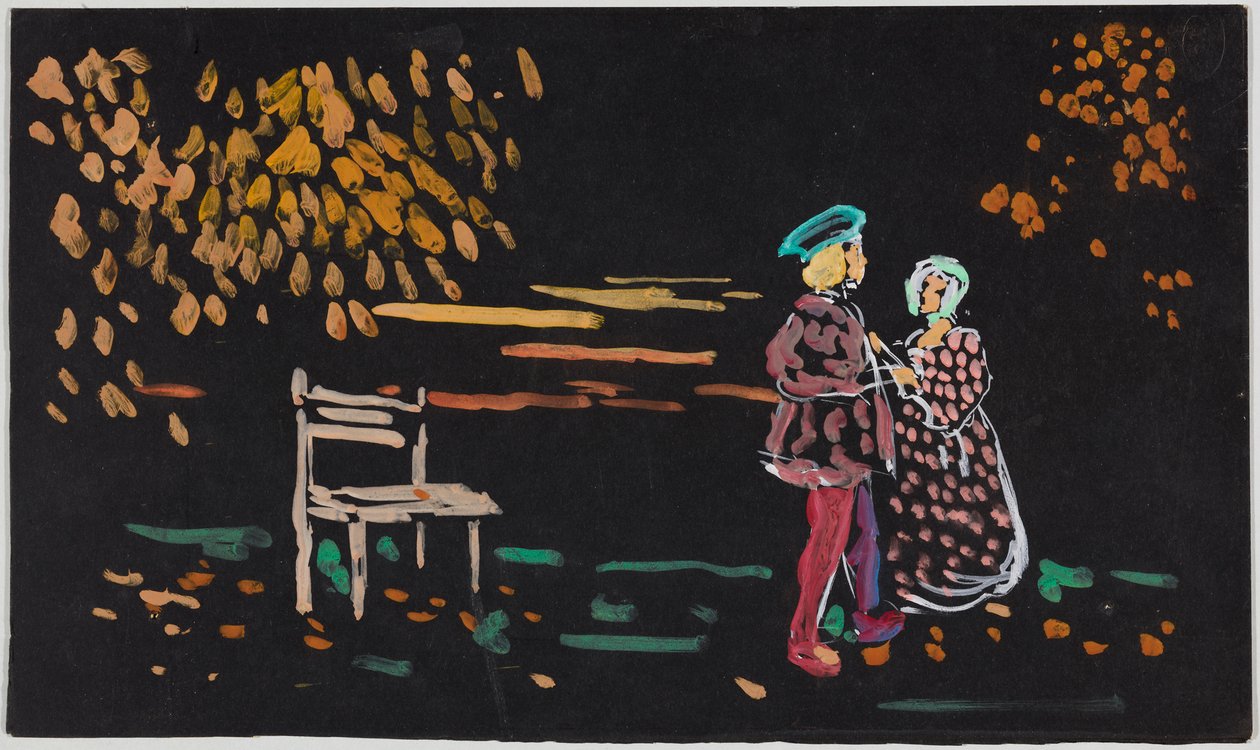 Pari syksyisten puiden alla tekijältä Wassily Kandinsky