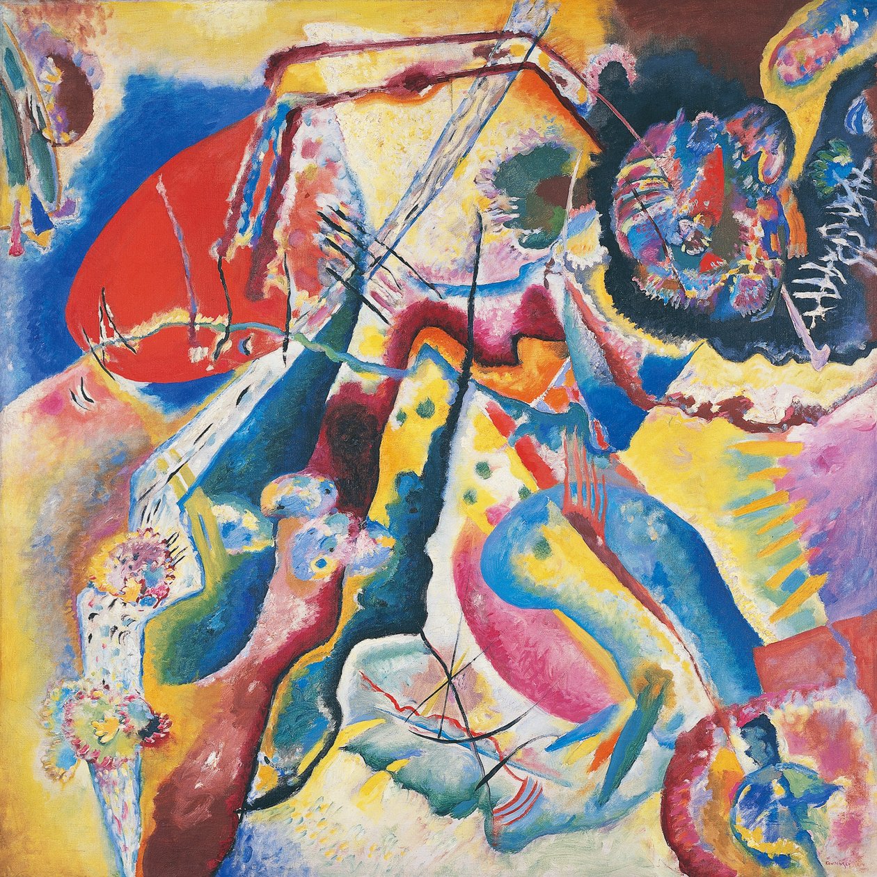 Maalaus punaisella täplällä tekijältä Wassily Kandinsky