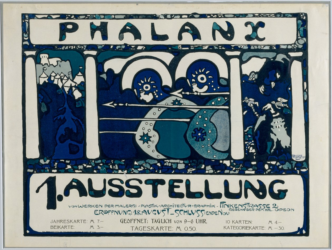 Falangin ensimmäisen näyttelyn juliste tekijältä Wassily Kandinsky