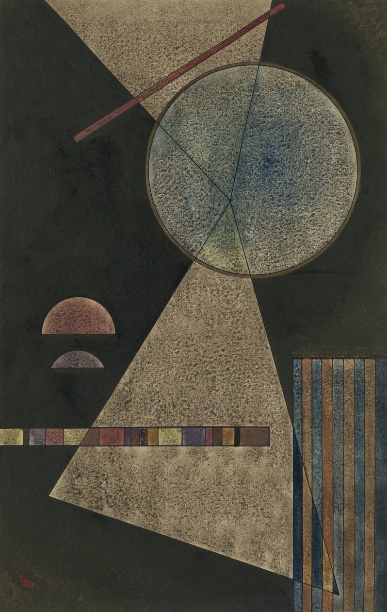 ""Point de rendezvous"" (Kokouspaikka) Wassily Kandinskyn (tai Wassily Kandinski tai Kandinskij) akvarelli ja guassi tekijältä Wassily Kandinsky