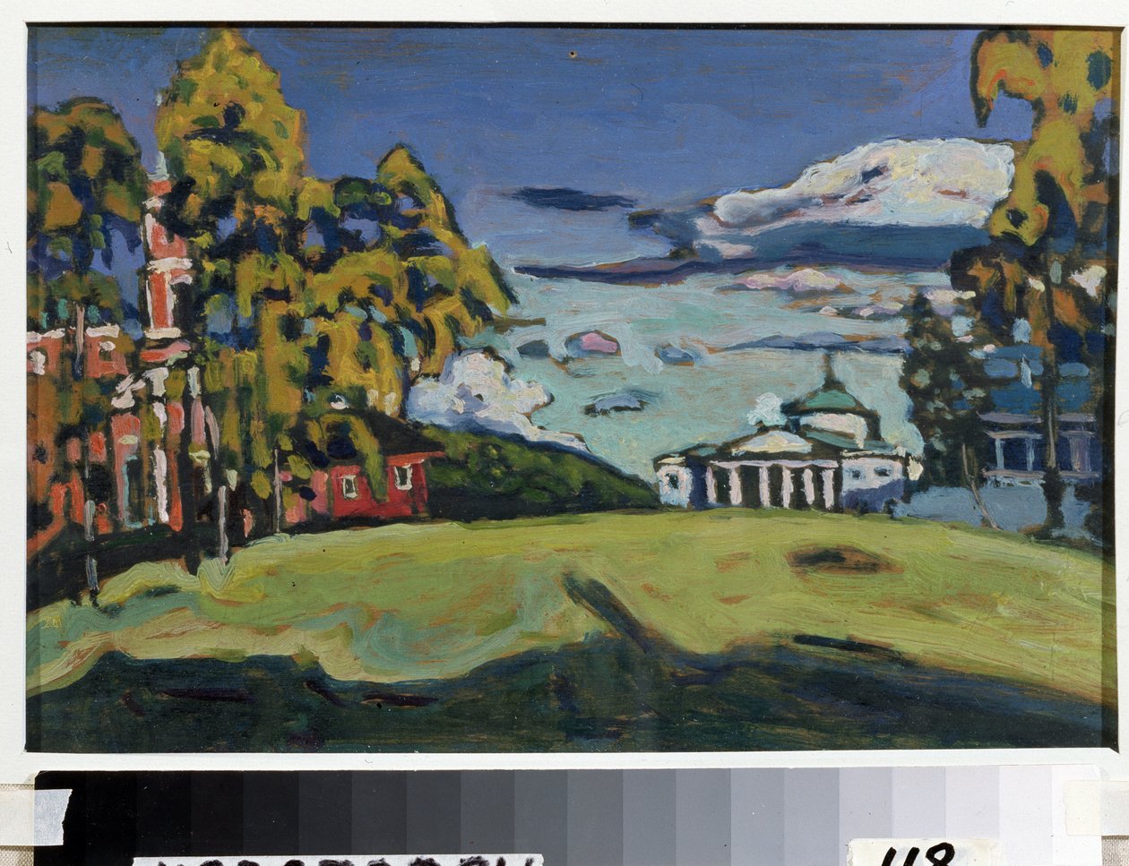 Maatila Akhtyrkassa. Vassily Kandinskyn maalaus (tai Wassily Kandinsky tai Kandinskyj tekijältä Wassily Kandinsky