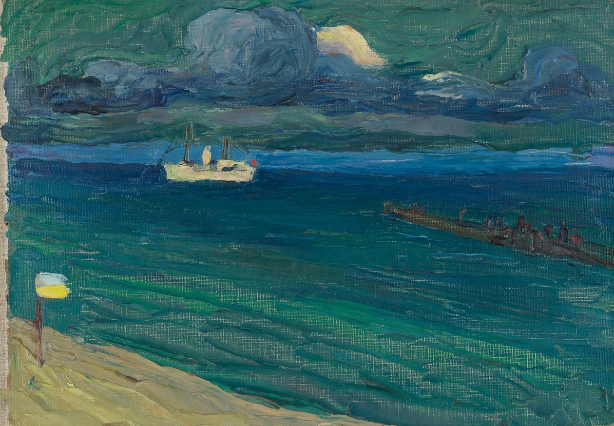 Rapallo – merimaisema höyrylaivalla tekijältä Wassily Kandinsky