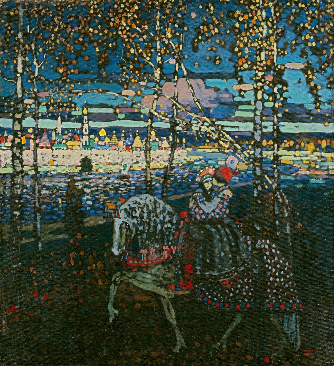 Ratsastava pariskunta tekijältä Wassily Kandinsky