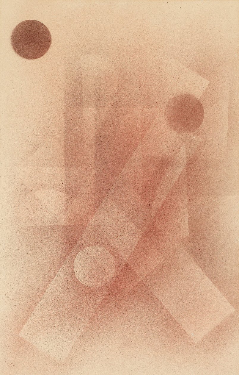 ""Pehmeä ruusu"" (Mildes rosa) Vesiväri Vassily Kandinsky (tai Wassily Kandinski tai Kandinskij tekijältä Wassily Kandinsky