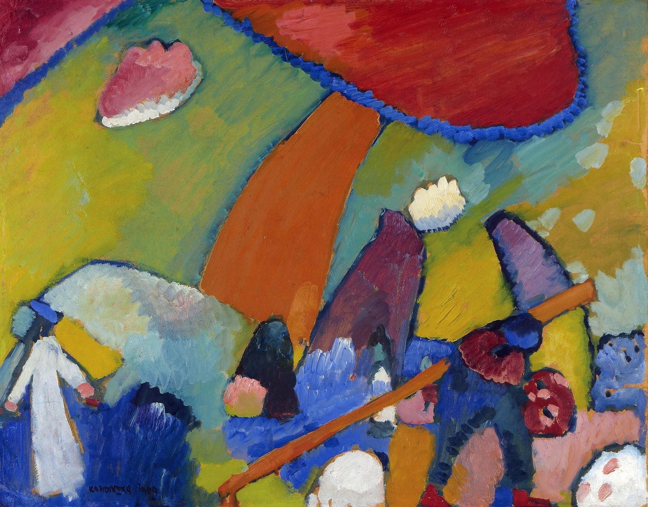 ""Rantakohtaus"" Vassily Kandinskyn (tai Wassily Kandinski tai Kandinskij) maalaus tekijältä Wassily Kandinsky
