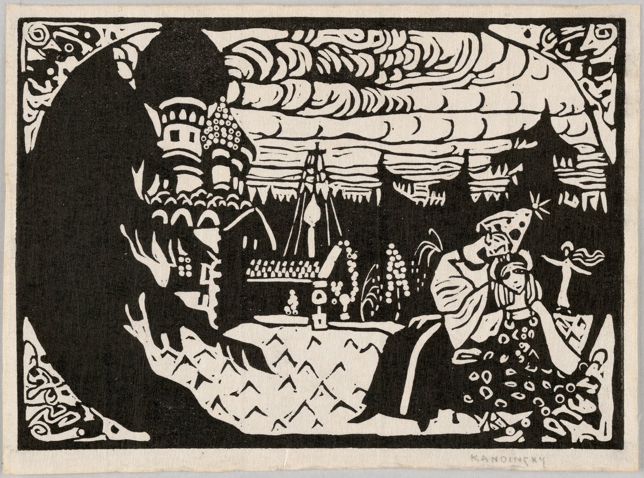Istuvat tytöt, tunnetaan myös nimellä "Kaksi tyttöä" tekijältä Wassily Kandinsky