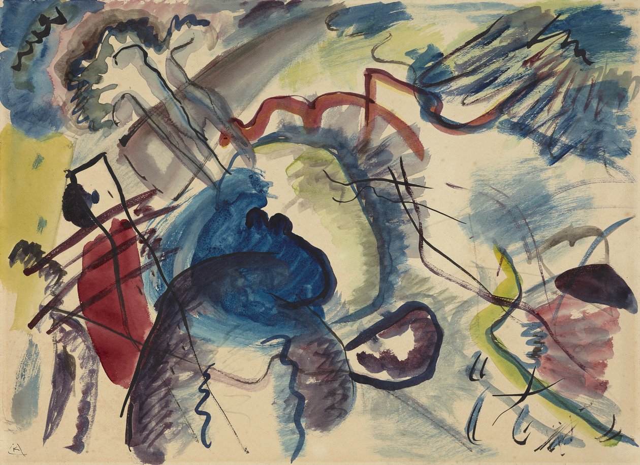 Luonnos maalaamiseen valkoisella reunuksella Luonnos maalaamiseen valkoisella reunuksella, 1913 tekijältä Wassily Kandinsky