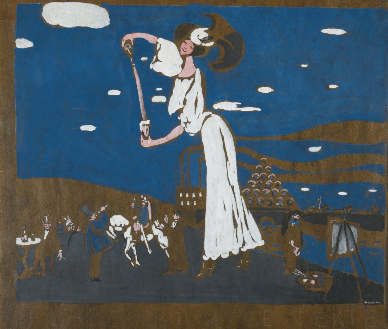 Luonnos julisteelle ranskalaiselle panimolle, 1906-1907 tekijältä Wassily Kandinsky