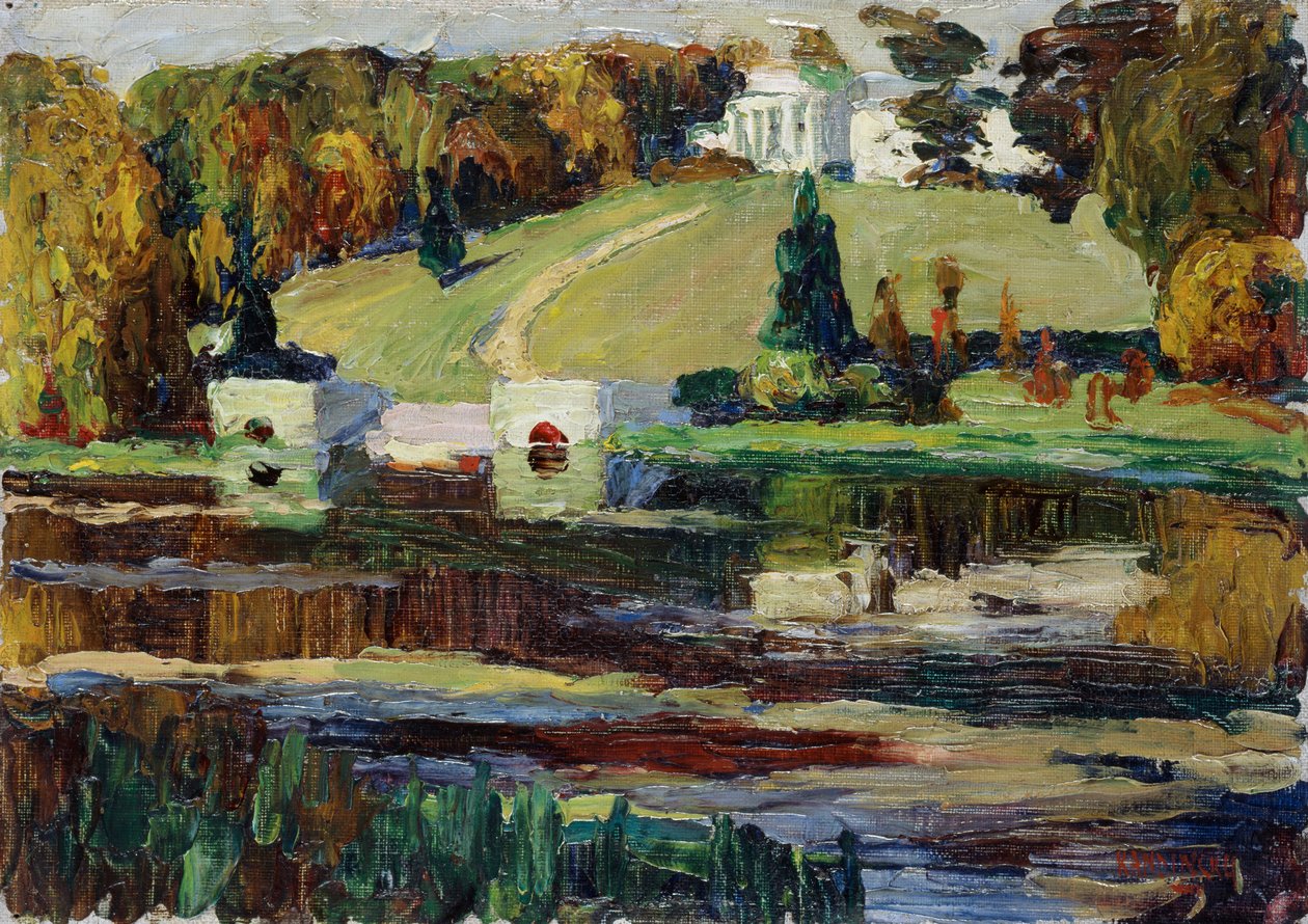 Luonnos teokseen Okhtyrka - Syksy tekijältä Wassily Kandinsky