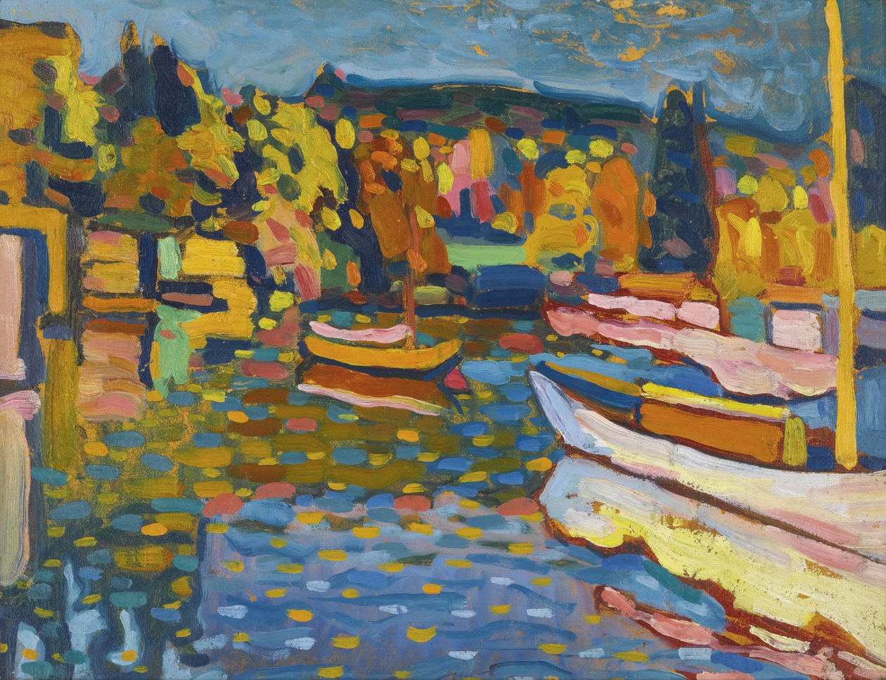 Tutkimus syksyn maisemaan veneillä tekijältä Wassily Kandinsky