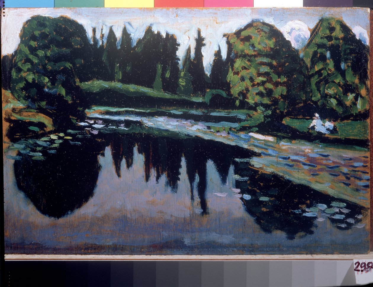 "Un fleuve en ete" (Joki kesällä) Vassily Kandinskyn (tai Wassily Kandinski tai Kandinskij) maalaus tekijältä Wassily Kandinsky