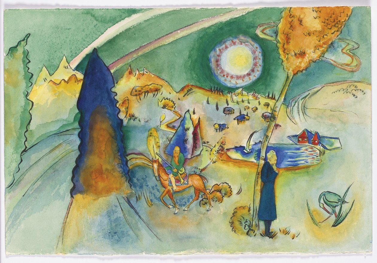 Akvarelli Poul Bjerrelle tekijältä Wassily Kandinsky