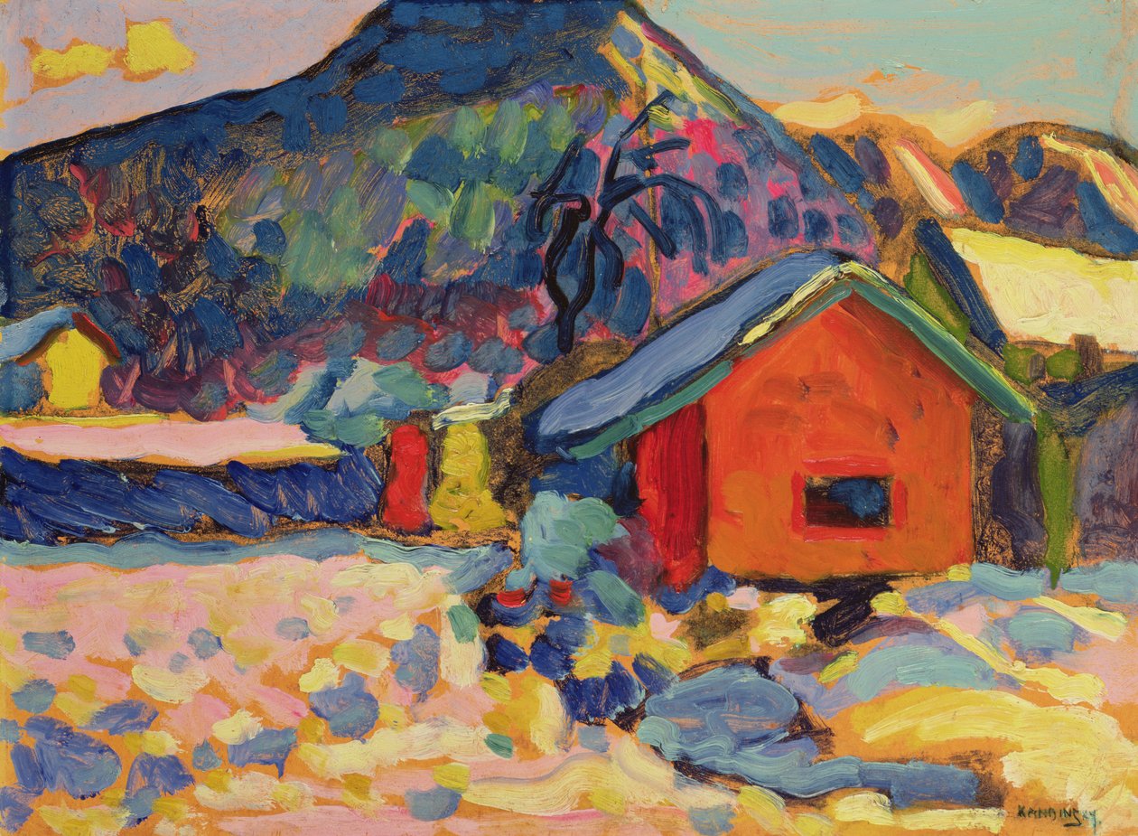 Winter Study with Mountain, 1908 tekijältä Wassily Kandinsky