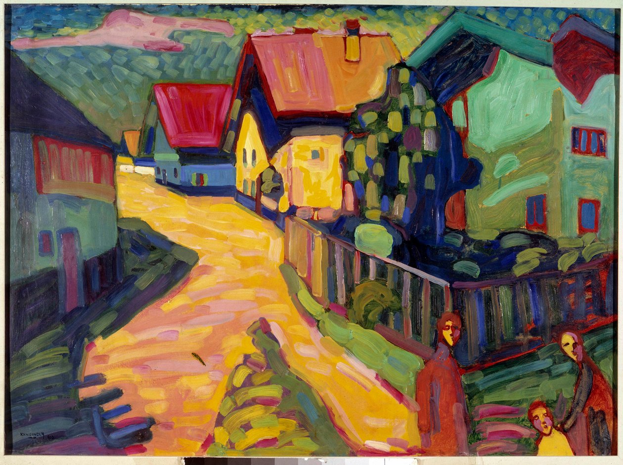 Nainen kadulla Murnaussa, 1900-luku (maalaus) tekijältä Wassily Kandinsky