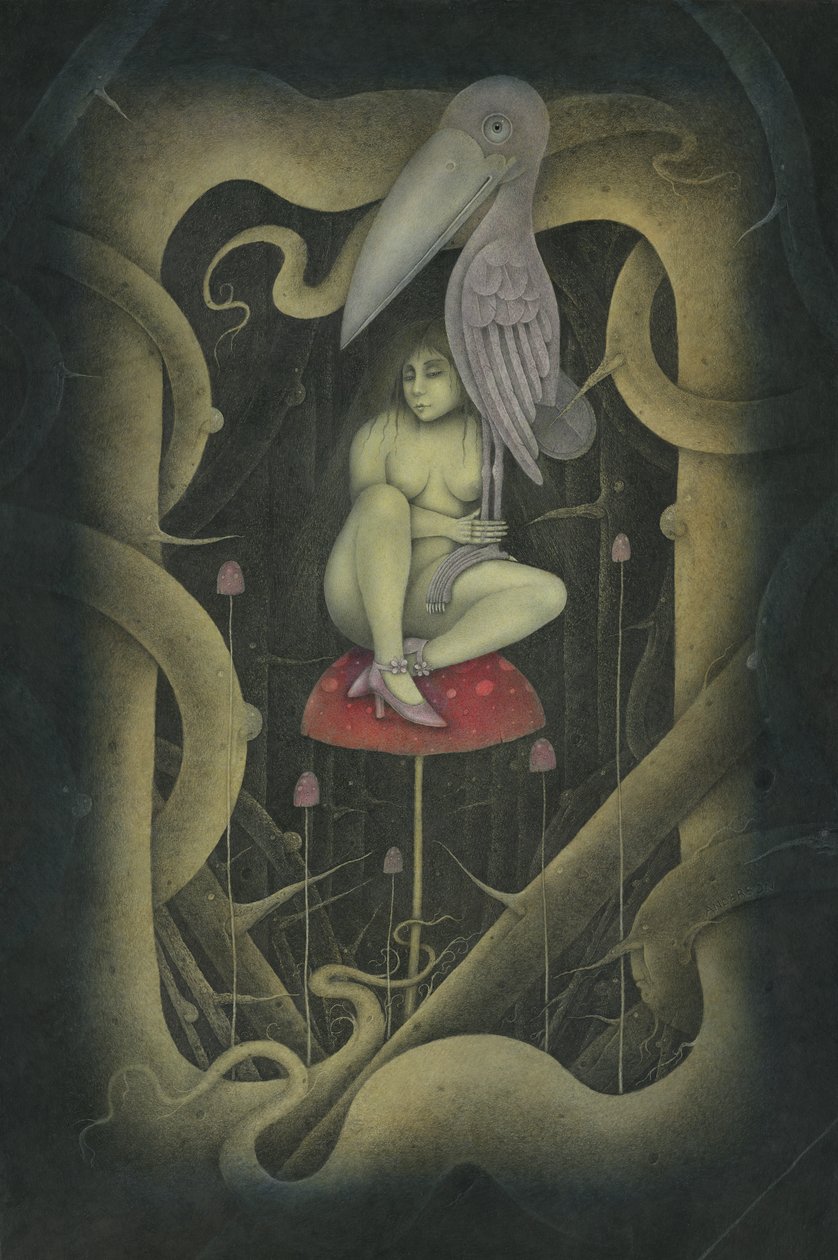 Lintu kädessä, 2007 (sekatekniikka) tekijältä Wayne Anderson