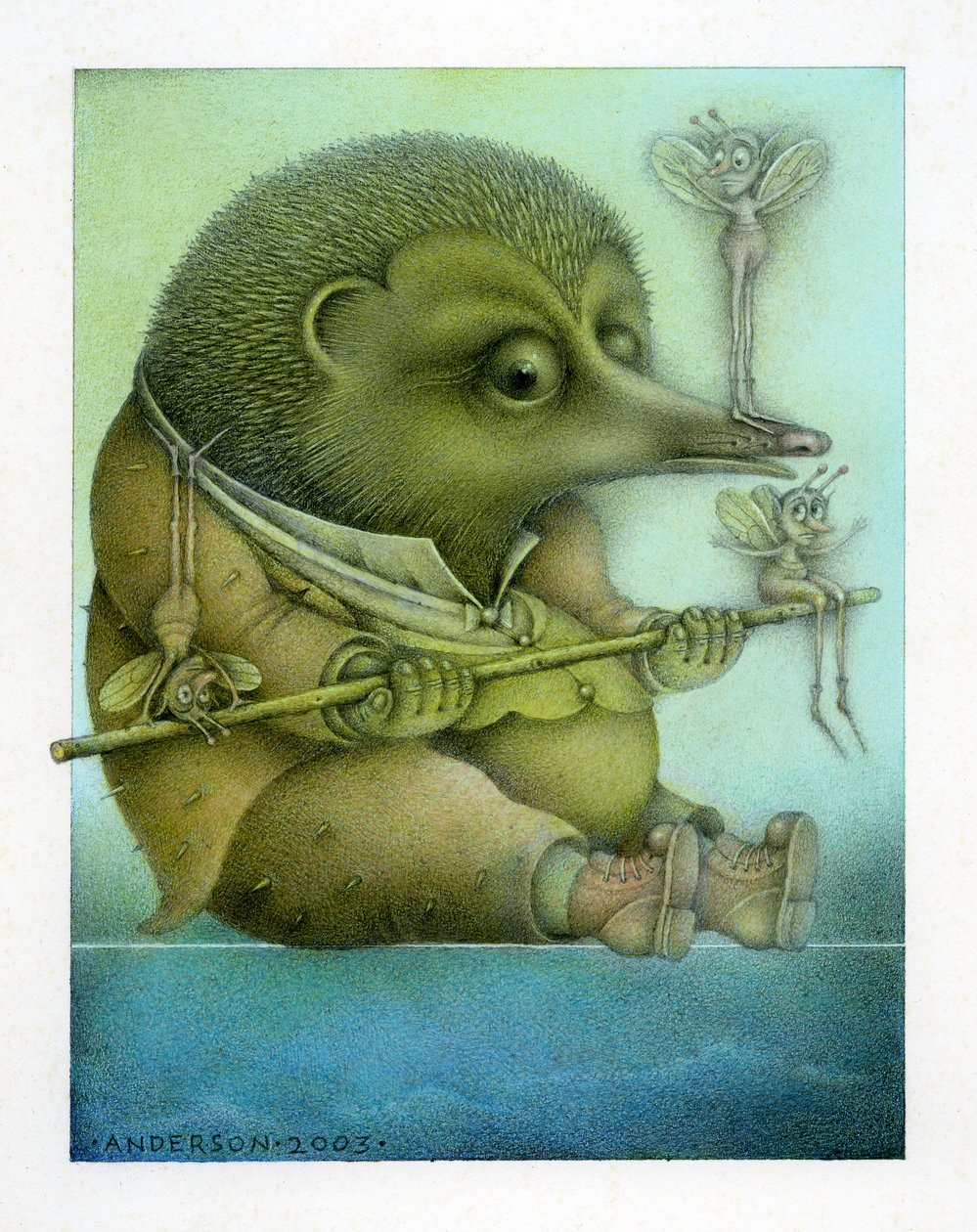 Tasapainottava siili ja ystävät, 2003 (sekatekniikka kartongille) tekijältä Wayne Anderson