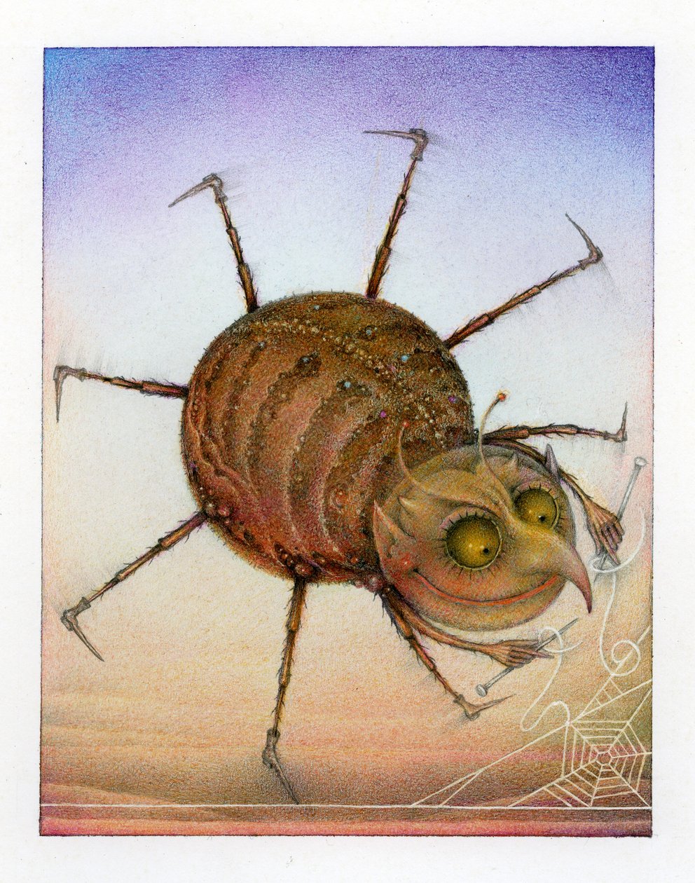 Spinning Spider, 2003 (sekatekniikka taidekartongille) tekijältä Wayne Anderson