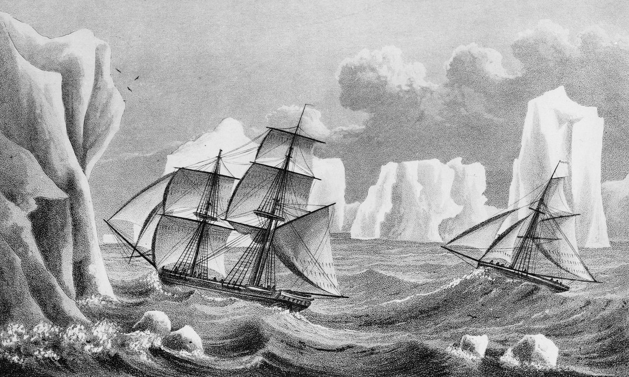 Priki Jane ja kutteri Beaufoy, 1825. tekijältä Weddell