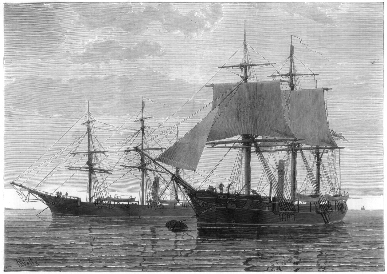 HMS "Discovery" ja HMS "Alert", brittiläinen arktinen retkikunta, 1875. tekijältä Wells