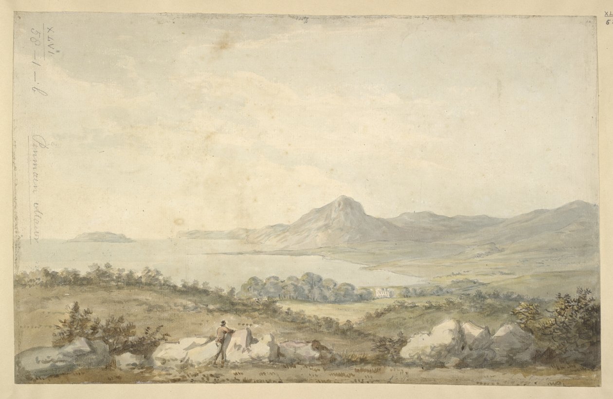 Kartat K. Ylös. 46 58 1b "Lord Penrhyn ja Penmaenmawr Bangorista", n. 1780-1800 (akvarelli paperille) tekijältä Welsh school