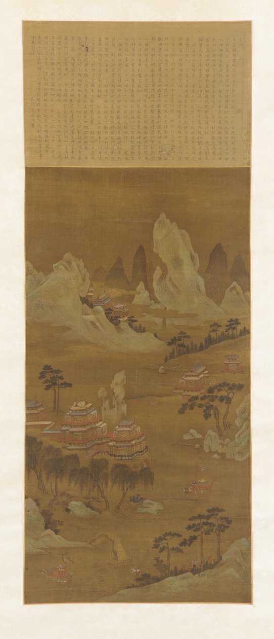 Palatsit järven rannalla, Ming- tai Qing-dynastia, 1700-luku tekijältä Wen Zhengming