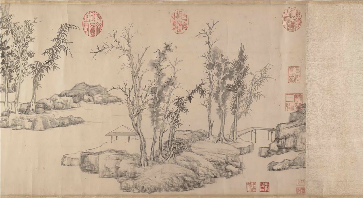 Summer Retreat East Grovessa, tiedot ennen vuotta 1515. tekijältä Wen Zhengming