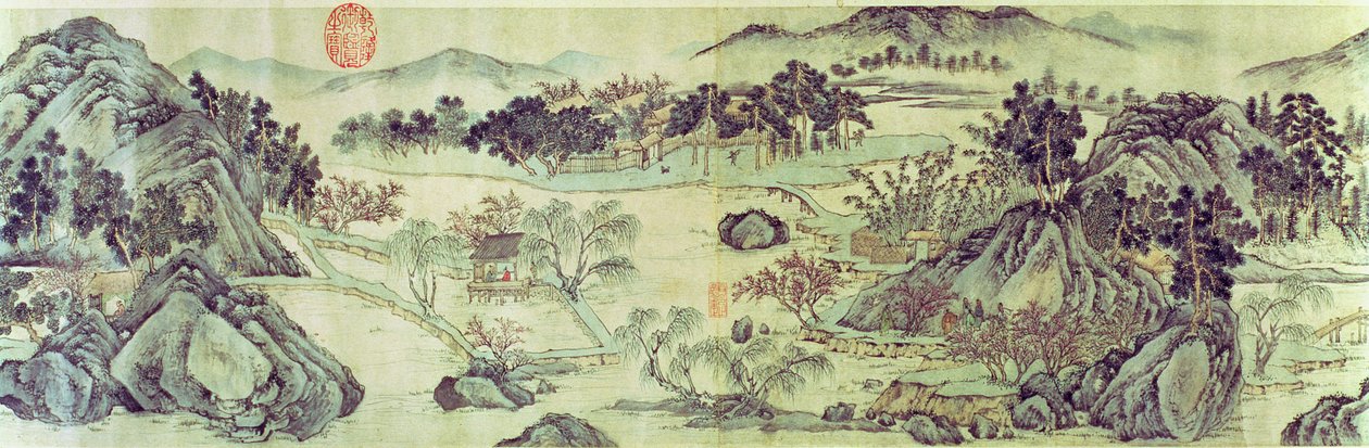 Peach Blossom Spring Wang Wein kirjoittamasta runosta "Tao Yuan Bi Jing" tekijältä Wen Zhengming