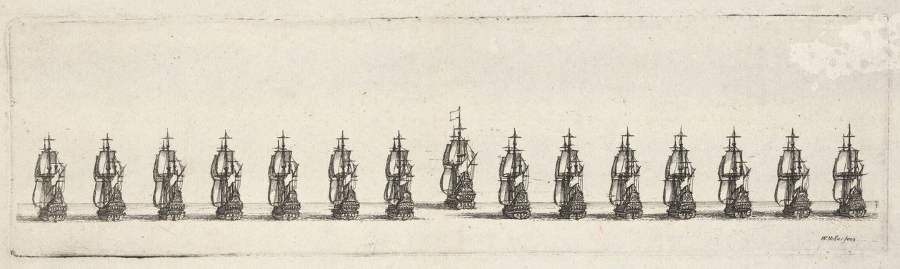Laivasto jonossa tekijältä Wenceslaus Hollar