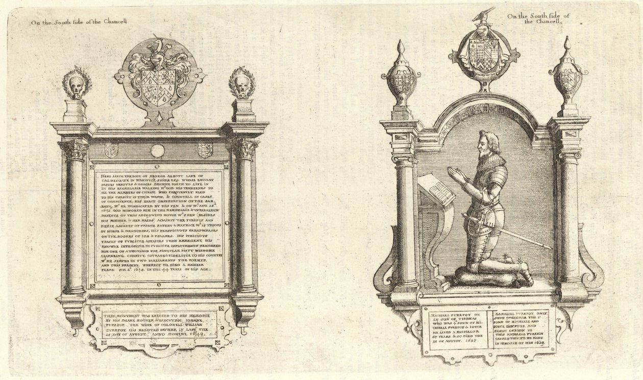 Abbott ja Purefoy (monumentti) tekijältä Wenceslaus Hollar