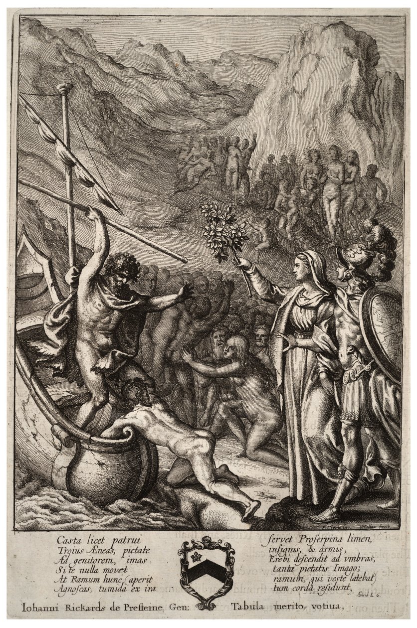 Aeneas ja Charon. Tila 2 tekijältä Wenceslaus Hollar