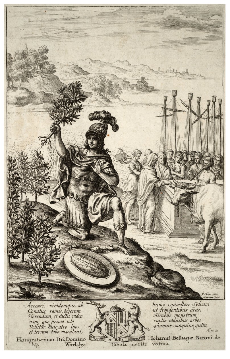 Aeneas laskeutuu Traakiaan. Tila 2 tekijältä Wenceslaus Hollar