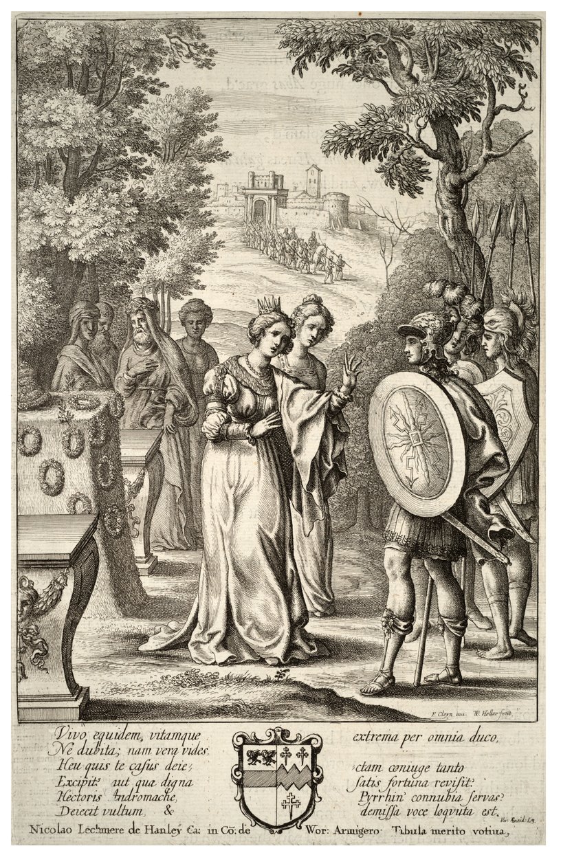 Aeneas tapaa Andromachen. Tila 2 tekijältä Wenceslaus Hollar