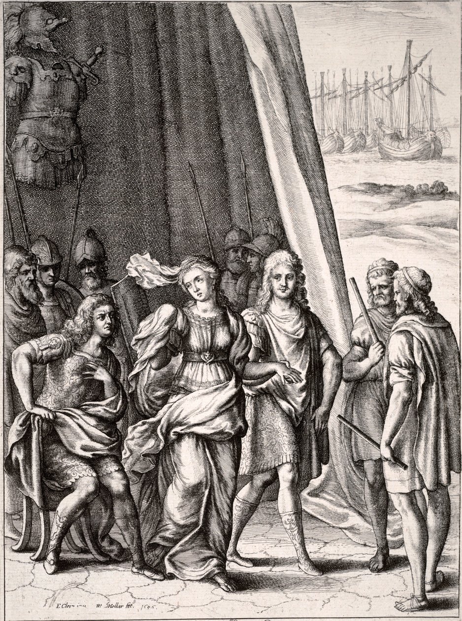 Briseis ja Achilles tekijältä Wenceslaus Hollar