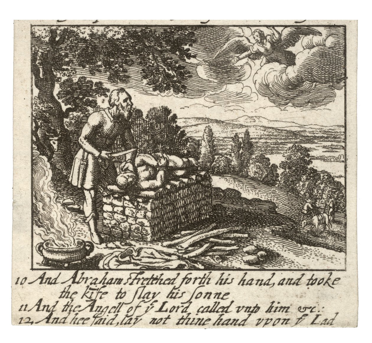Hagar ja Iisakin uhri. Valtio 2 tekijältä Wenceslaus Hollar