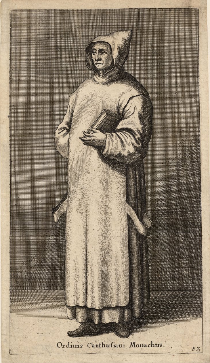 Ordinis Carthusiani Monachus. Tila 3 tekijältä Wenceslaus Hollar