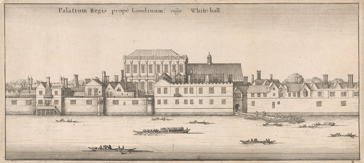 Kuninkaanlinna lähellä Lontoota, Whitehall tekijältä Wenceslaus Hollar