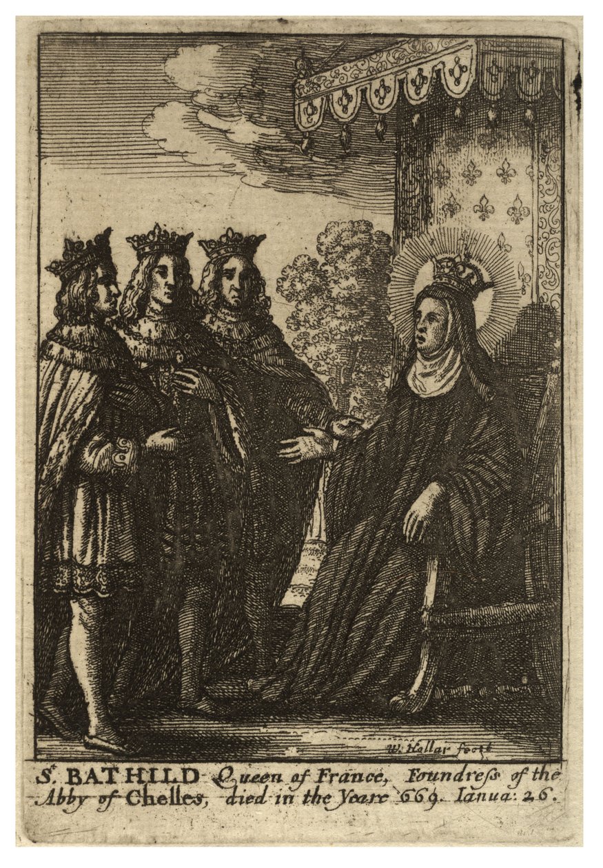 Pyhä Bathilde tekijältä Wenceslaus Hollar
